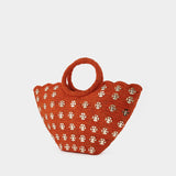 Rabane Tote Bag - Paco Rabanne - Orange/Light Gold - Raphia