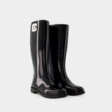 Carel Tempete Boots黑色PVC材质高跟踝靴