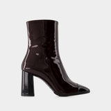 Carel Bottines Donna 亮面牛皮高跟踝靴