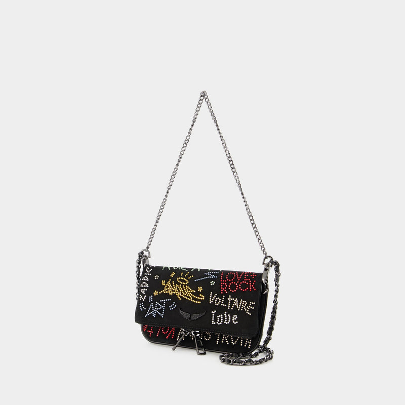 Rock Nano Strass Hobo Bag - Zadig & Voltaire - Leather - Black