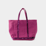 Cabas L Shopper Bag - Vanessa Bruno - Linen - Pink Sorbet