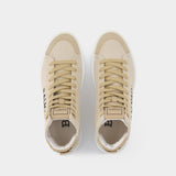 B Court High Top-Canvas&Logo in White Cotton