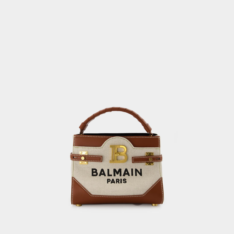 Bbuzz 22 Hobo Bag - Balmain - Stone/Brown - Canva