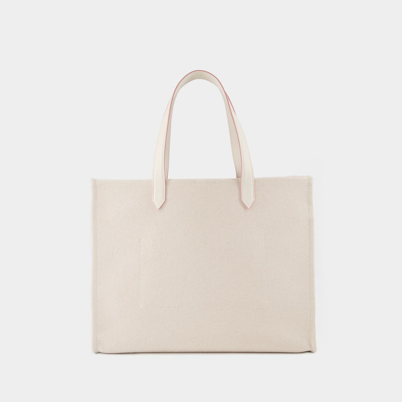 B-Army Medium Tote Bag - Balmain - Cream/Pink - Canvas