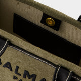 B-Army Mini Shopper Bag - Balmain - Canvas - Khaki/Black