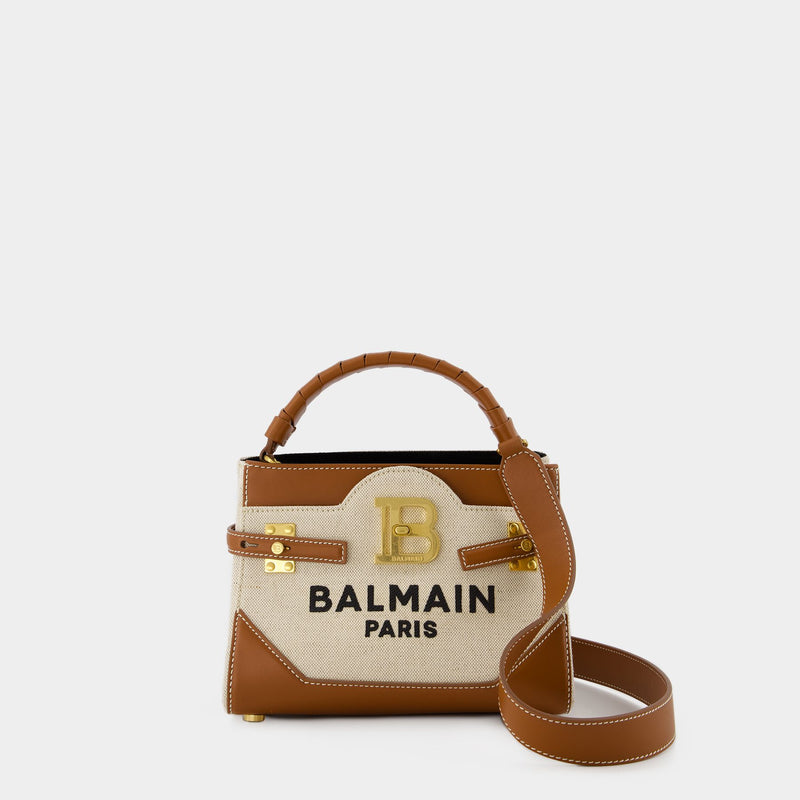 Balmain B-Buzz 22 米色帆布单肩包