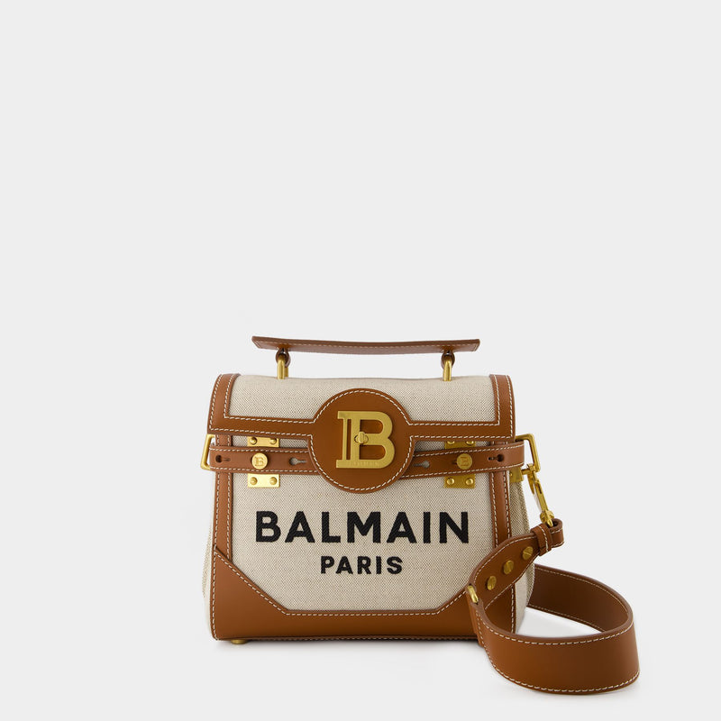 Balmain B-Buzz 23 米色帆布斜挎包