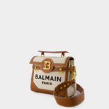 Balmain B-Buzz 23 米色帆布斜挎包