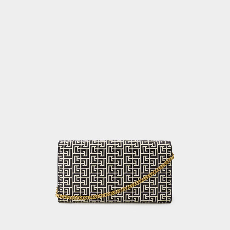 B-Buzz Wallet On Chain - Balmain - Leather - Ivoire