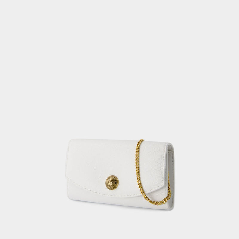 Embleme Wallet On Chain - Balmain - Leather - White