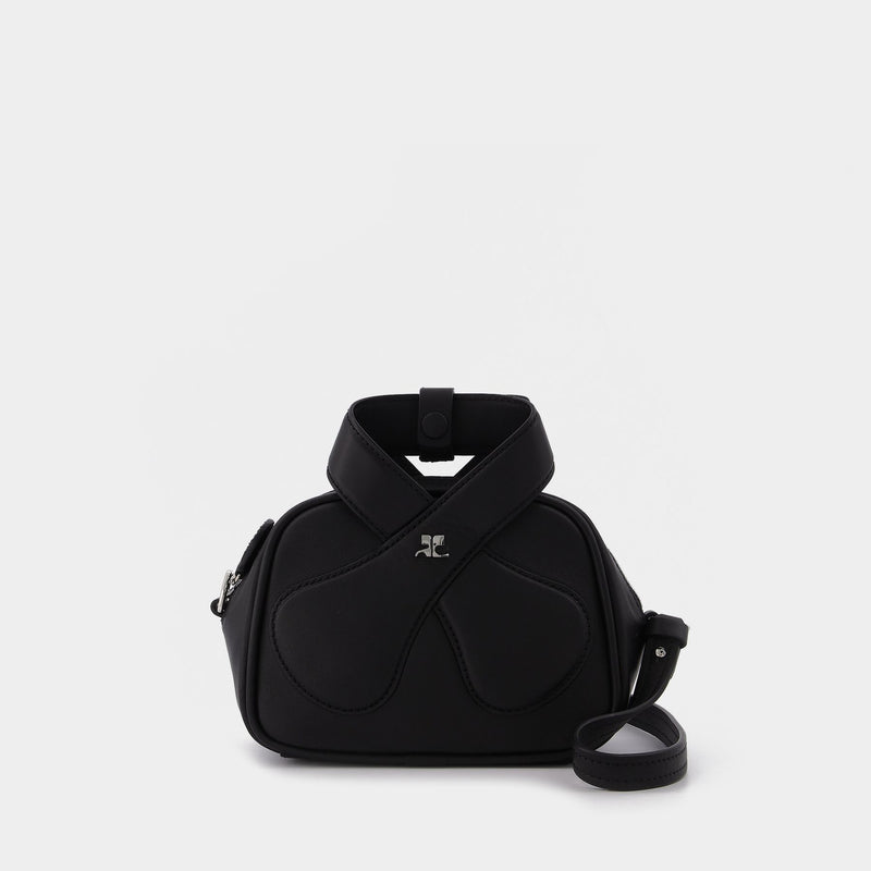 Leather Loop uette  黑色光面牛皮手提包斜挎包