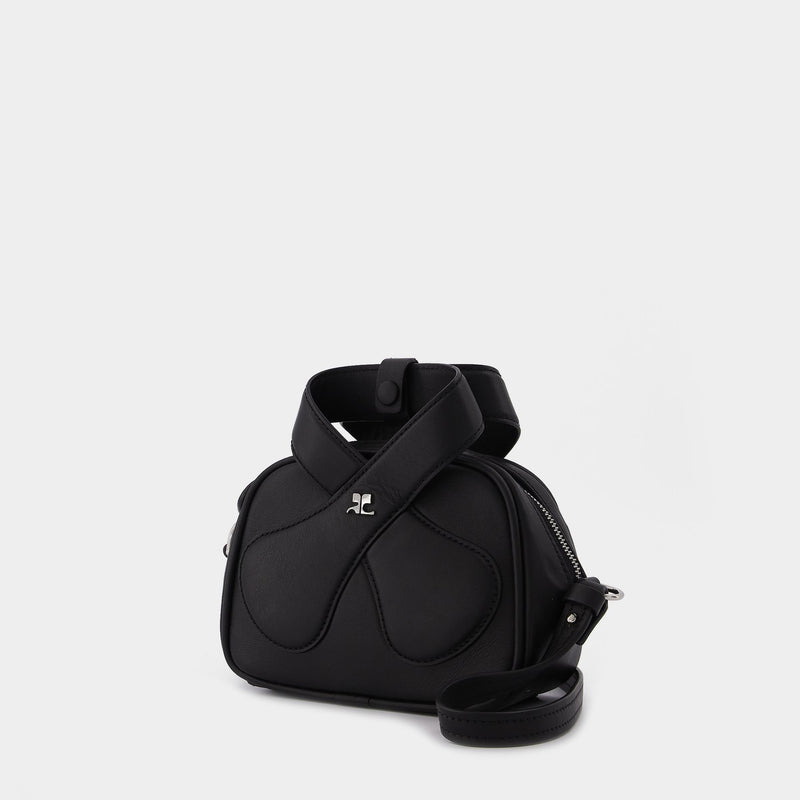 Leather Loop uette  黑色光面牛皮手提包斜挎包