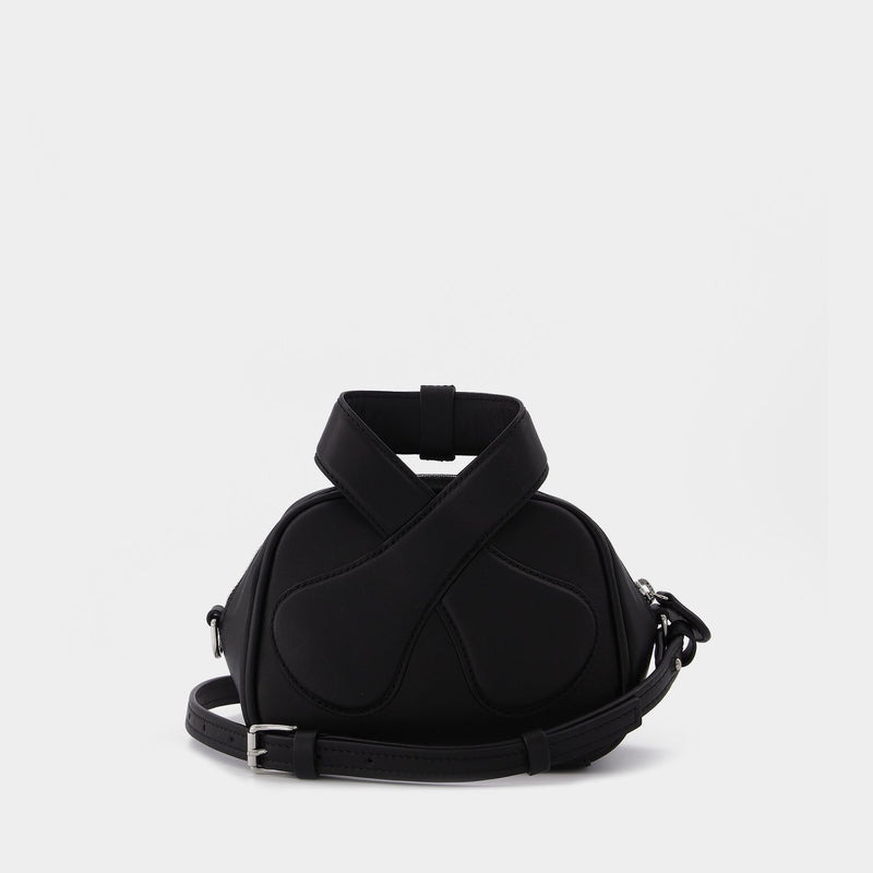 Leather Loop uette  黑色光面牛皮手提包斜挎包
