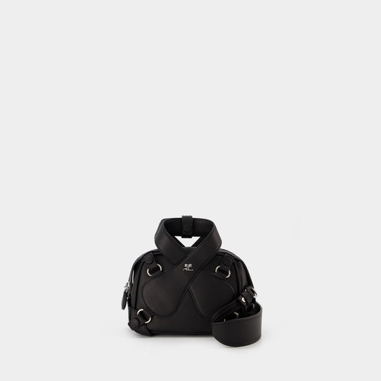 活希源 Courreges Leather Loop Baguette 黑色光面牛皮