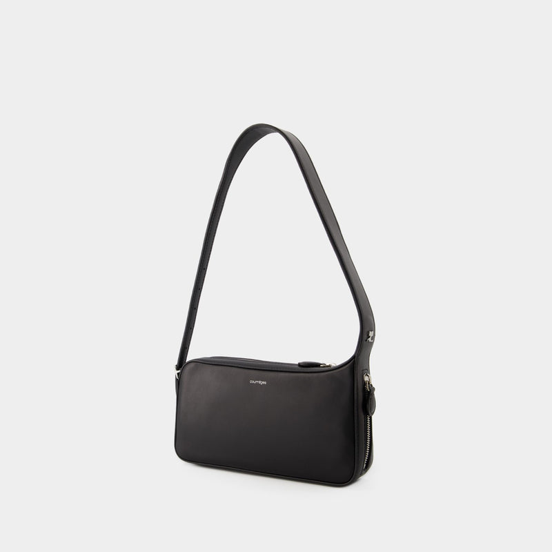 活希源 Courreges One Racer Hobo Bag 黑色光面牛皮手提包单肩包