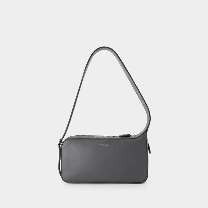 活希源 Courreges One Racer Hobo Bag 水泥灰光面牛皮手提包单肩