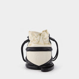 Soft Curve Bag in Beige and Black Leather