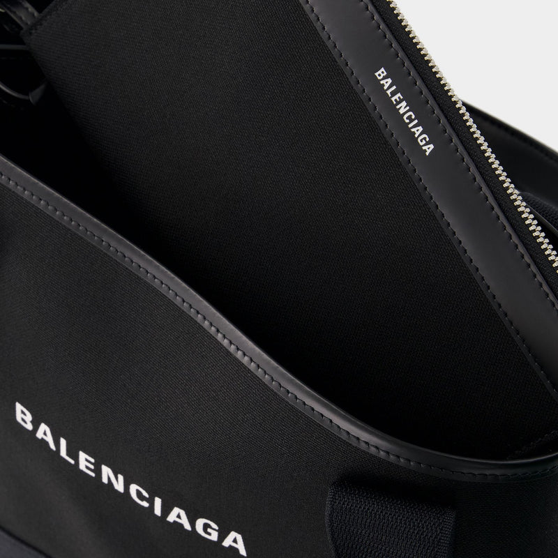 Balenciaga Navy S黑色皮质购物袋