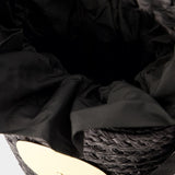 黑色拉菲草编织水桶包