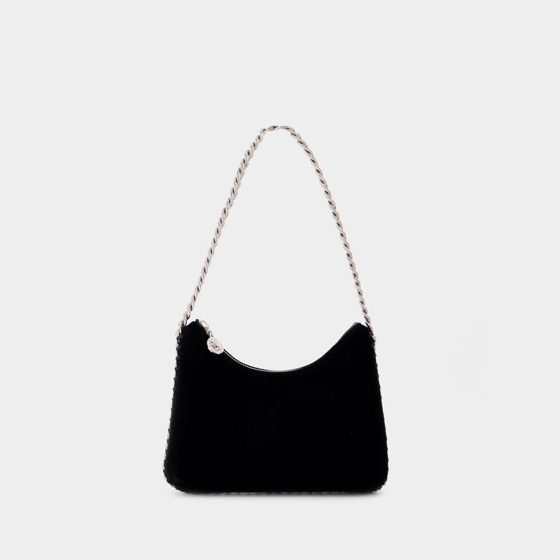 Falabella Mini Zip Shoulder  黑色合成皮革手提包单肩包