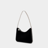 Falabella Mini Zip Shoulder  黑色合成皮革手提包单肩包