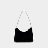 Falabella Mini Zip Shoulder  黑色合成皮革手提包单肩包