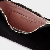 Falabella Mini Zip Shoulder  黑色合成皮革手提包单肩包