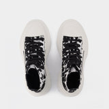 Tread Slick Sneakers in White Fabric