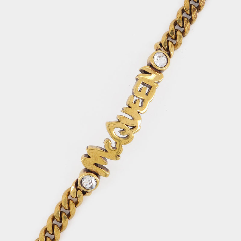 Graff Chain Bracelet in Brass and Crystal