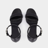 Sandals Runway黑色牛皮走秀高跟鞋