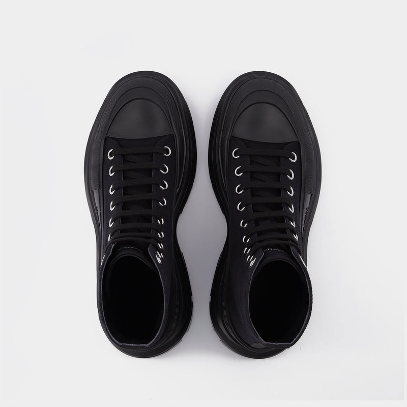 Tread Slick Sneakers in Black Fabric