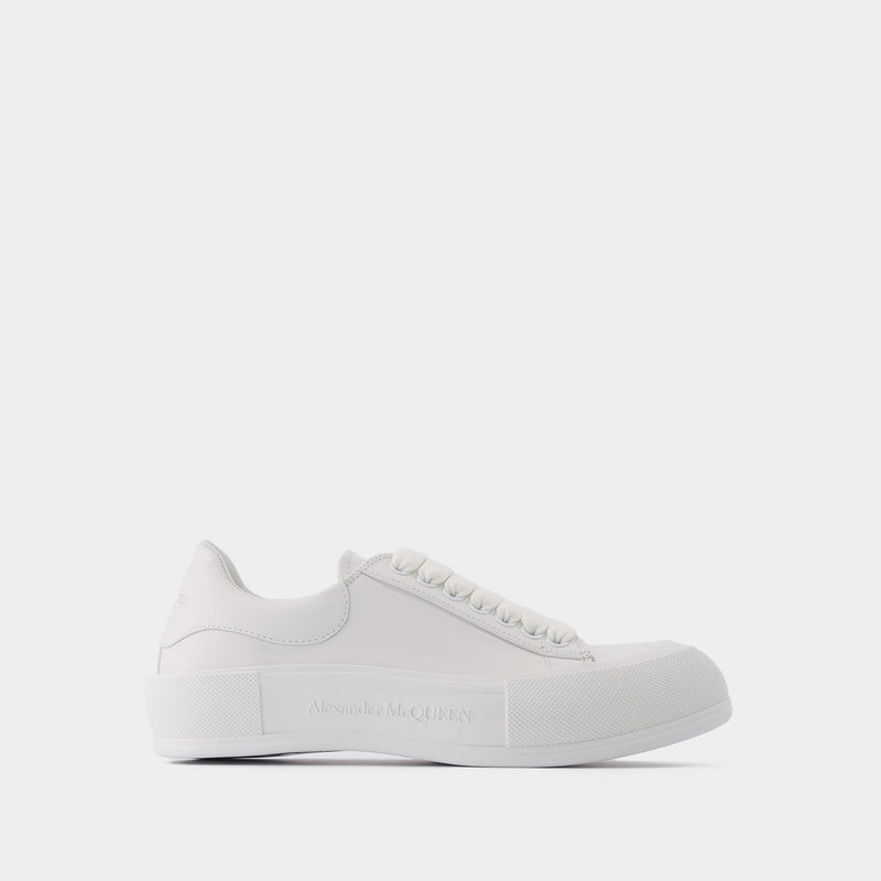 Deck Plimsoll Sneakers - Alexander Mcqueen - White - Leather