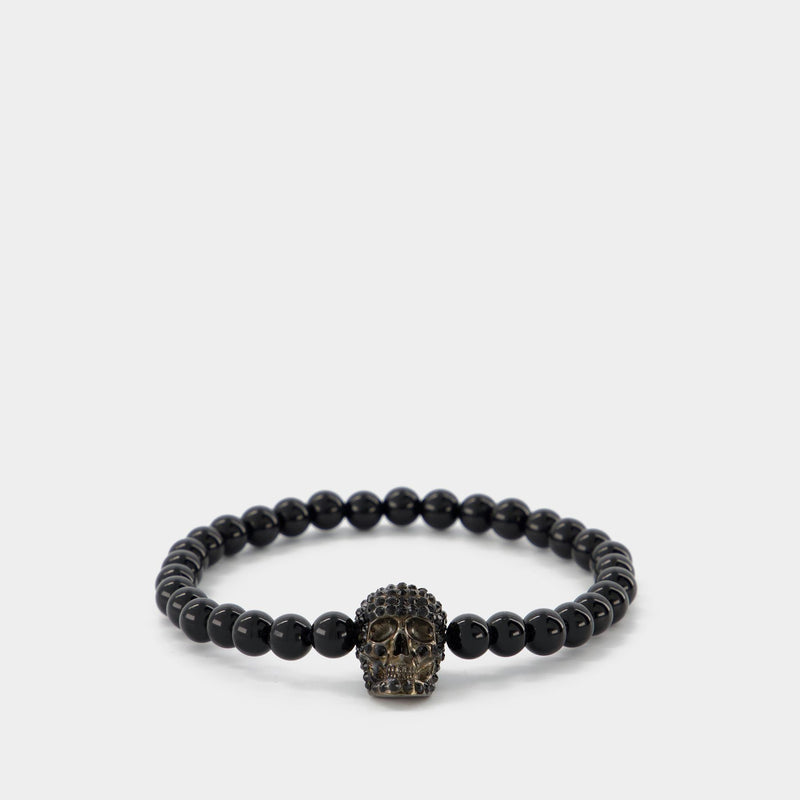 Pave Beaded Bracelet - Alexander Mcqueen - Black - Metal