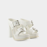 Leath S.Leath Sandales - Alexander Mcqueen - Leather - Ivoire/Argenté