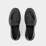 Aj1111 - Black Leather 黑色皮质平底鞋