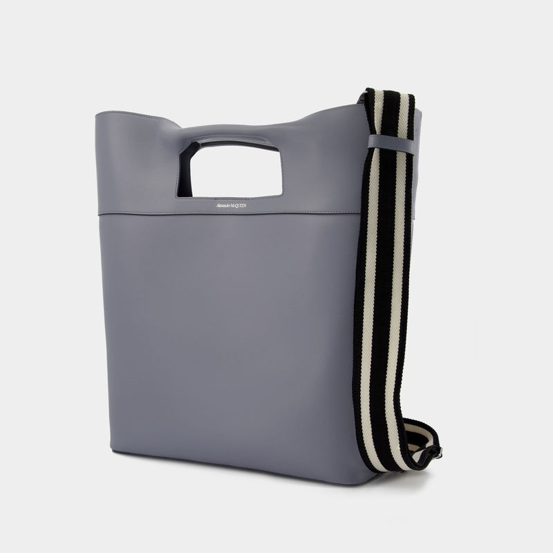 The Square Bow Ns Handbag - Alexander Mcqueen -  Dove Grey - Leather