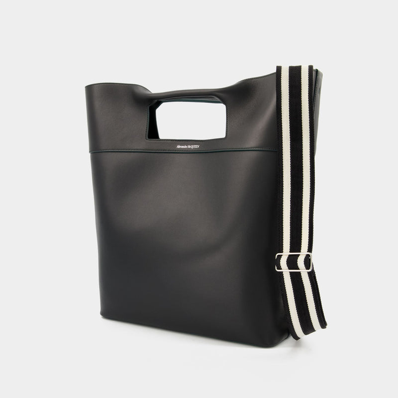 The Square Bow Ns Handbag - Alexander Mcqueen -  Black - Leather