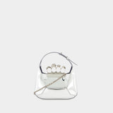 Mini Jewelled Hobo Bag - Alexander McQueen - Silver