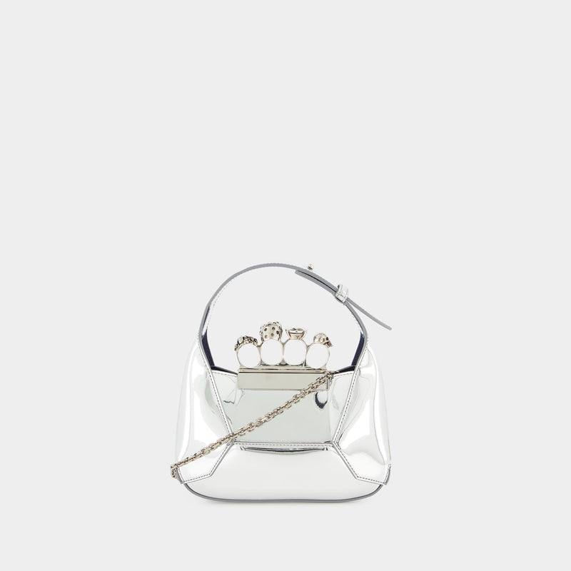 Mini Jewelled Hobo Bag - Alexander McQueen - Silver