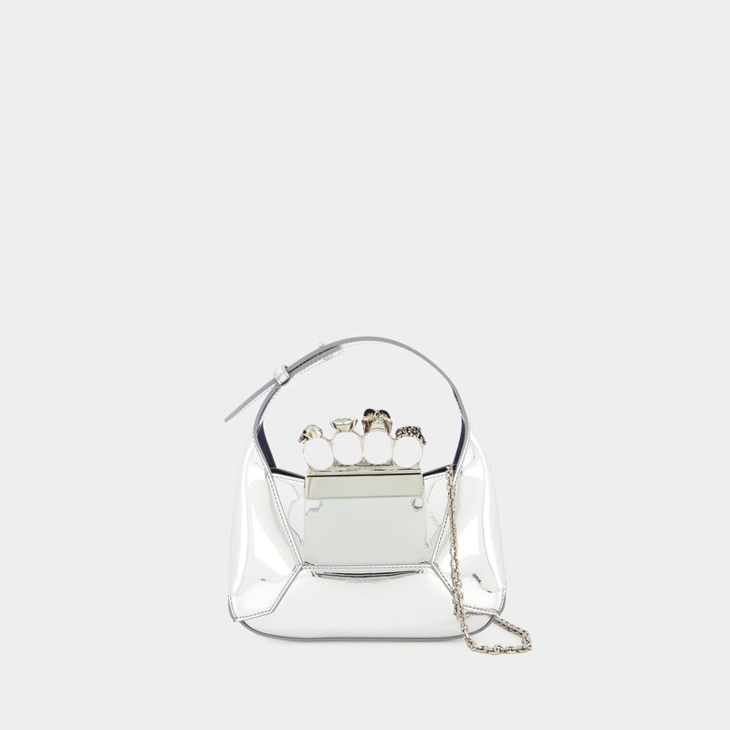 Mini Jewelled Hobo Bag - Alexander McQueen - Silver