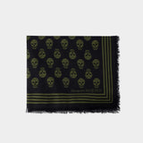 Biker Scarf - Alexander Mcqueen - Cotton - Black/Khaki