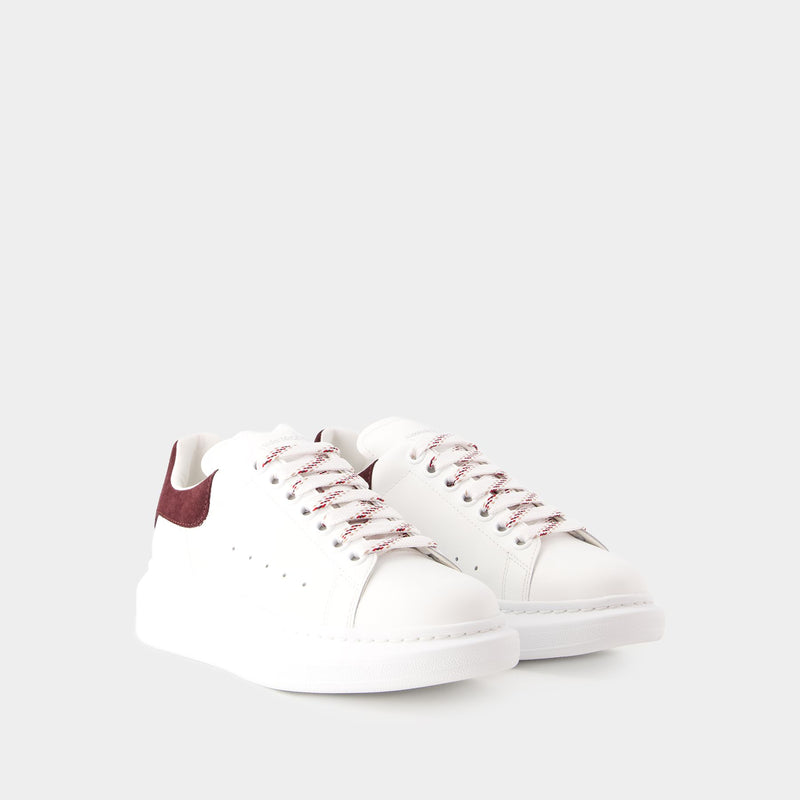 Oversized Sneakers - Alexander Mcqueen - Leather - White/Burgundy