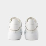 Sneakers Oversize 白色皮质 银色鞋跟运动鞋