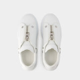 Sneakers Oversize 白色皮质 银色鞋跟运动鞋