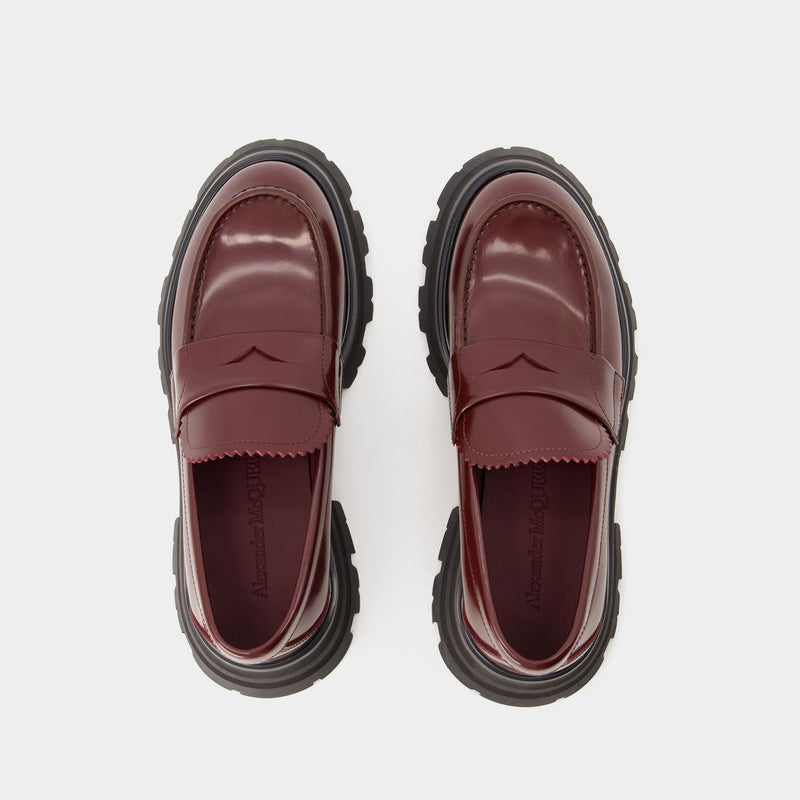 Loafers勃艮第红色牛皮乐福鞋