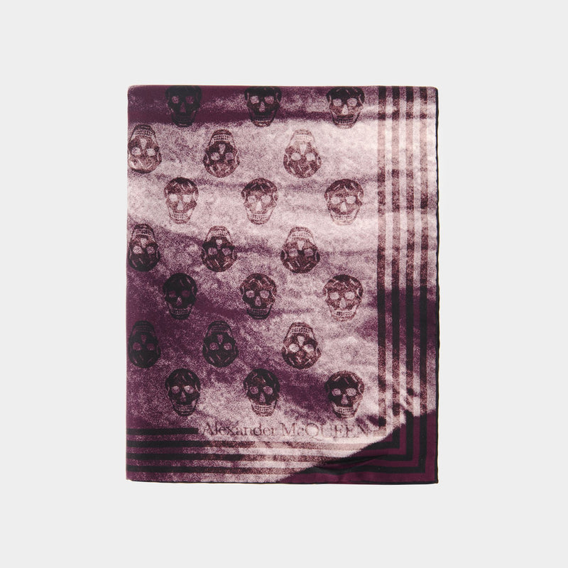 Explodorchid Bike深紫色丝绸印花方巾
