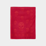 Skull 红色丝绸骷髅头印花方巾