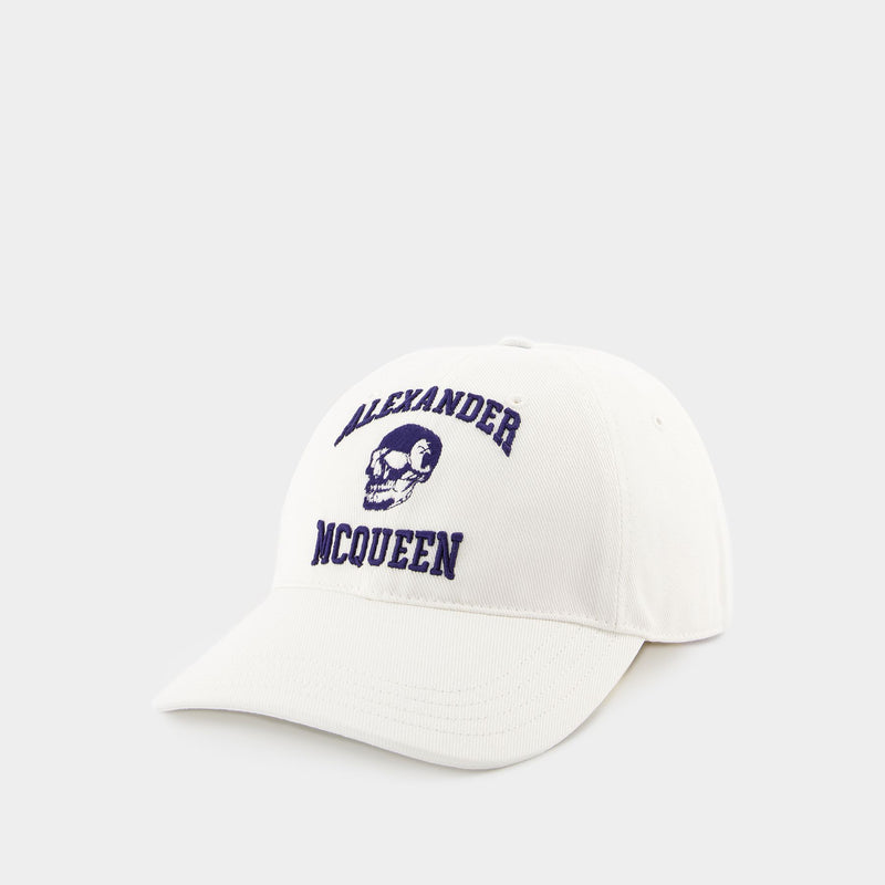 Varsity Skull Lo Cap - Alexander McQueen - Coton - White