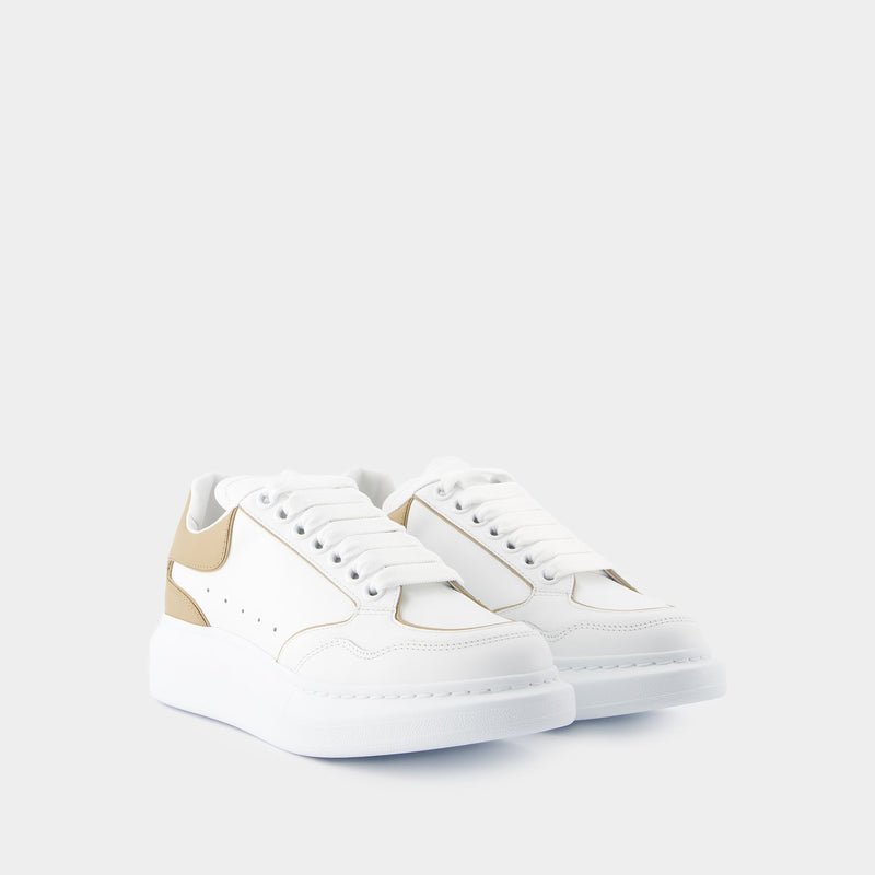 Oversized Sneakers - Alexander McQueen - Leather - White/Camel