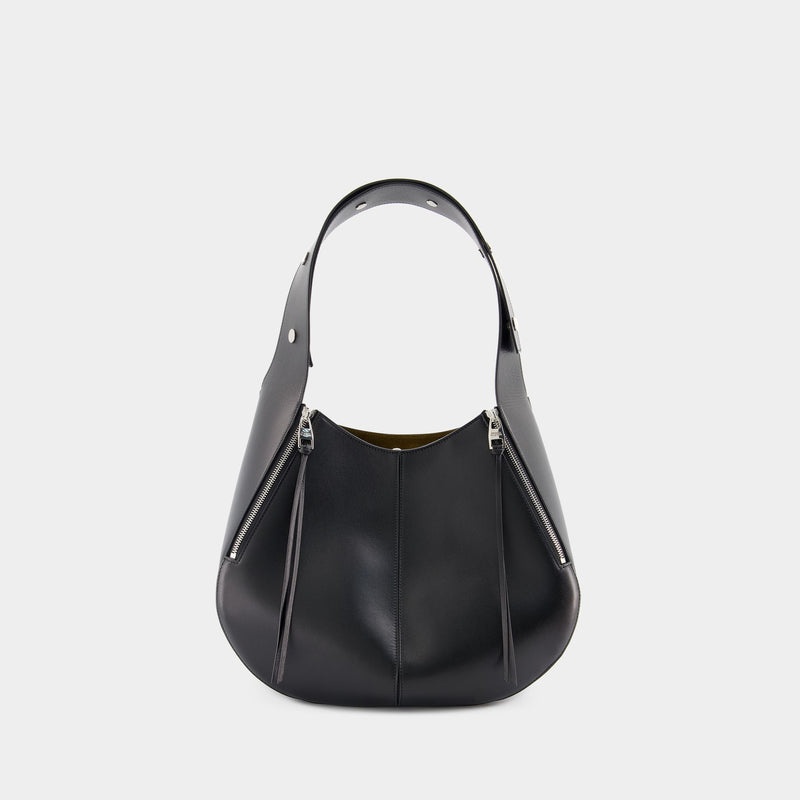 The Skull Hobo Bag - Alexander McQueen - Leather - Black